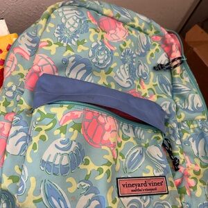 Vineyard Vines Blue and Pink Floral Bag